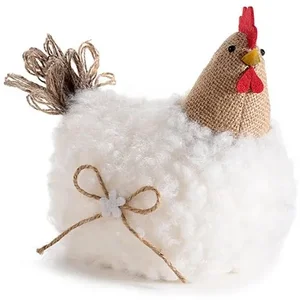 Bílá dekorativní slepice 20x18 cm