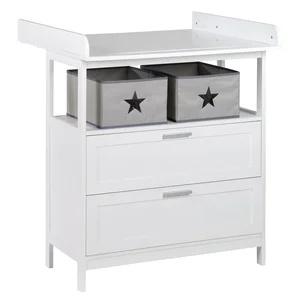 Bílá dětská komoda Hamburg s přebalovacím pultem – Roba