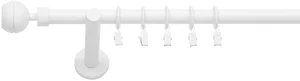 Bílá jednoruční kovová garnýž Optic 19 mm 120 cm