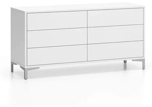 Bílá kancelářská komoda LAYERS s 6 zásuvkami
