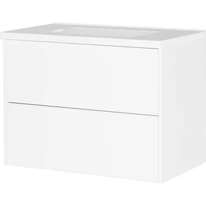 Bílá matná závěsná skříňka pod umyvadlo 81×61 cm Bodera – Germania