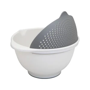 Bílá multifunkční miska s cedníkem 2v1 Metaltex Ø 28 cm