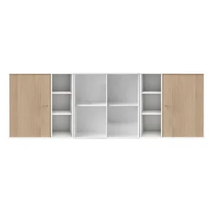 Bílá nástěnná komoda Hammel Mistral Kubus, dubový dekor, 206x69 cm