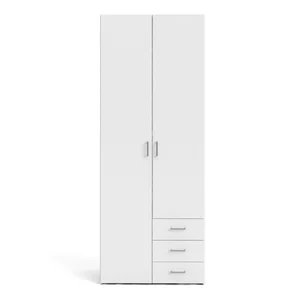 Bílá šatní skříň Space 78×200 cm – Tvilum
