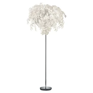 Bílá stojací lampa Trio Leavy 180 cm