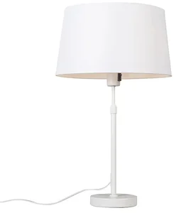 Bílá stolní lampa s nastavitelným výškovým stínítkem
