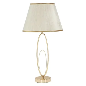 Bílá stolní lampa s zlatou konstrukcí Mauro Ferretti Glam Flush