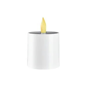 Bílá venkovní solární LED svíčka Star Trading Saul, 7,3 cm