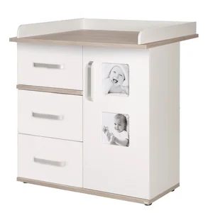 Bílá vysoká dětská komoda Moritz s přebalovacím pultem 94×102 cm – Roba