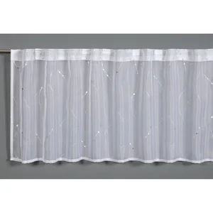 Bílá záclona s Jacquard vzorem 45x140 cm