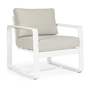 Bílé kovové zahradní křeslo Merrigan