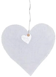 Bílé závěsné srdce HEARTLIGHT s LED řetězcem