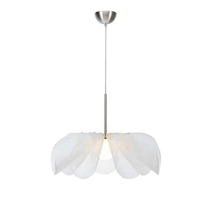 Bílé závěsné svítidlo se skleněným stínidlem 75 cm