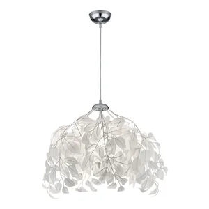 Bílé závěsné svítidlo Trio Pendant Leavy 150 cm