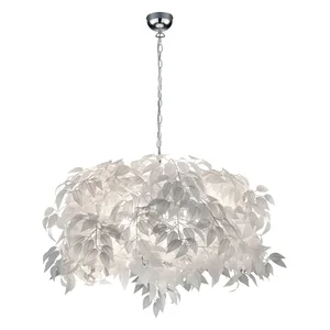 Bílé závěsné svítidlo Trio Pendant Leavy, 150 cm