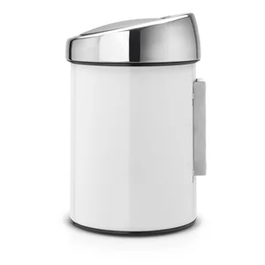 Bílý dotykový ocelový odpadkový koš 3 l Touch Bin Brabantia