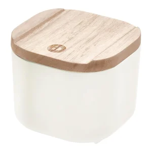 Bílý dřevěný úložný box s víkem 9x9 cm