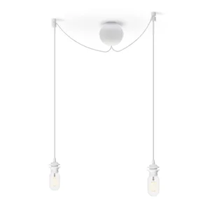 Bílý dvojitý závěsný kabel UMAGE Cannonball