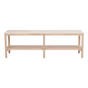 Bílý konzolový stolek Orwel s kamennou deskou 140×40 cm