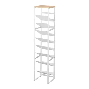 Bílý kovový regál Tower na víno, 16 lahví, 20 × 19 × 88,5 cm – YAMAZAKI