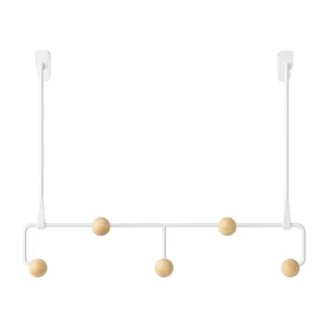 Bílý kovový věšák na dveře Estique, 39 cm