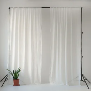 Bílý lněný závěs Linen Tales Daytime 250 × 130 cm