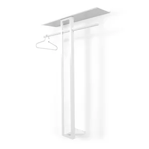 Bílý nástěnný věšák Luno Large s poličkou, 100 cm – Spinder Design
