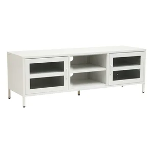 Bílý ocelový TV stolek Acier 150 × 50 × 45 cm – Premier Housewares