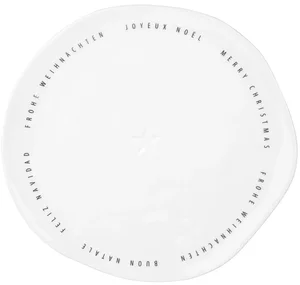 Bílý porcelánový talíř MERRY CHRISTMAS