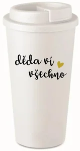 Bílý termohrnek 475 ml Děda ví všechno