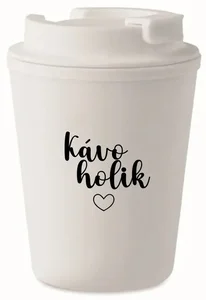 Bílý termohrnek KÁVOHOLIK 300 ml
