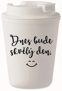 Bílý termohrnek s motivačním nápisem 300 ml