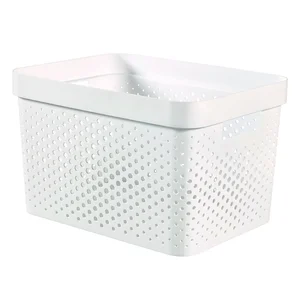 Bílý úložný box Curver Infinity Dots 17 l
