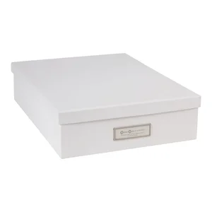 Bílý úložný box na dokumenty A4 s jmenovkou