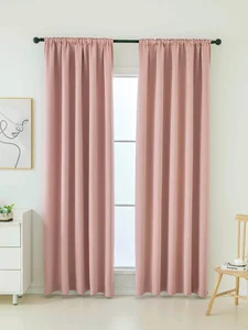 Blackout závěsy Elias pudrové 140x160 cm, 2 ks