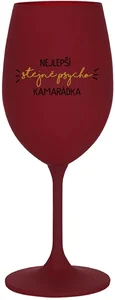 Bordo sklenice na víno 350 ml s motivem Nejlepší stejně psycho kamarádka