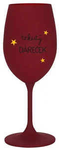 Bordó sklenice na víno 350 ml s motivem TEKUTÝ DÁREČEK