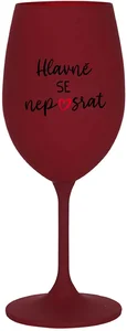 Bordová sklenice na víno 350 ml s nápisem