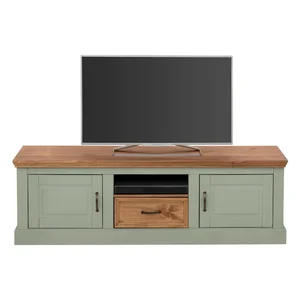 Borovicový TV stolek Selma 160x50 cm, světle zelená
