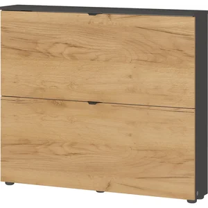 Botník Renell 100x85x19 cm – grafitový korpus, dub Navarra