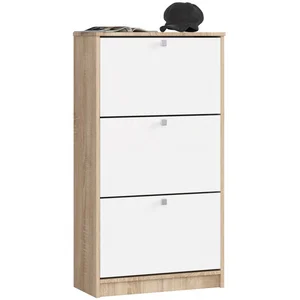 Botník se třemi dvířky – dub sonoma/bílá