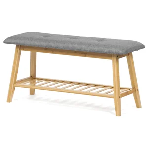 Botník XERCANZEL – bambus, šedá látka