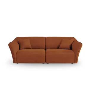 Bouclé textilní pohovka Tokyo 206 cm cihlová