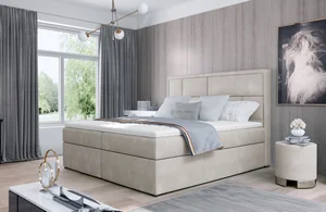 Boxspring BARBARIO 23 140x200 cm – středně šedá látka