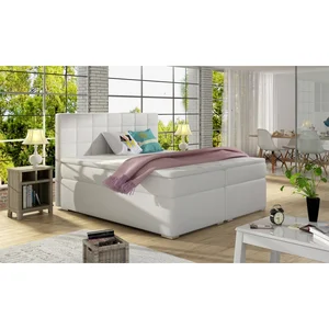 Boxspring HIRSUTA 06 180x200 bílá ekokůže