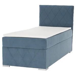 Boxspring Paxton 90x200 cm – jednolůžko, modrá, pravé provedení