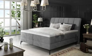 Boxspring PLANIFLORA 180x200 šedá látka