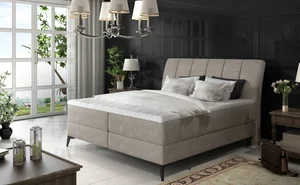 Boxspring PLANIFLORA 24, 140x200 cm, středně šedá látka