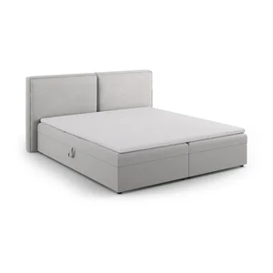 Boxspring postel Arendal 140x200 cm se světlým šedým potahem