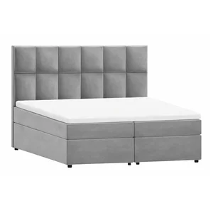 Boxspring postel Flip Ropez 180x200 cm – světle šedá s úložným prostorem